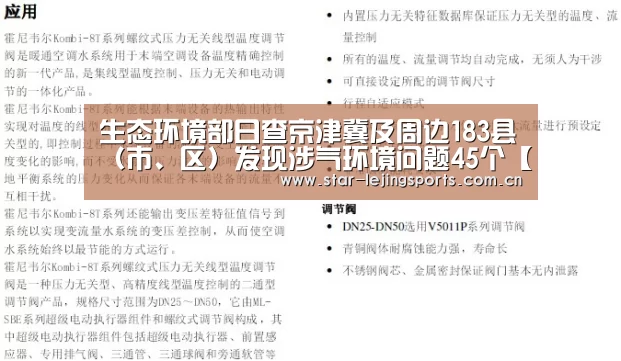 生态环境部日查京津冀及周边183县(市、区)发现涉气环境问题45个【乐竟体育官网】(图1) 乐竟体育官网